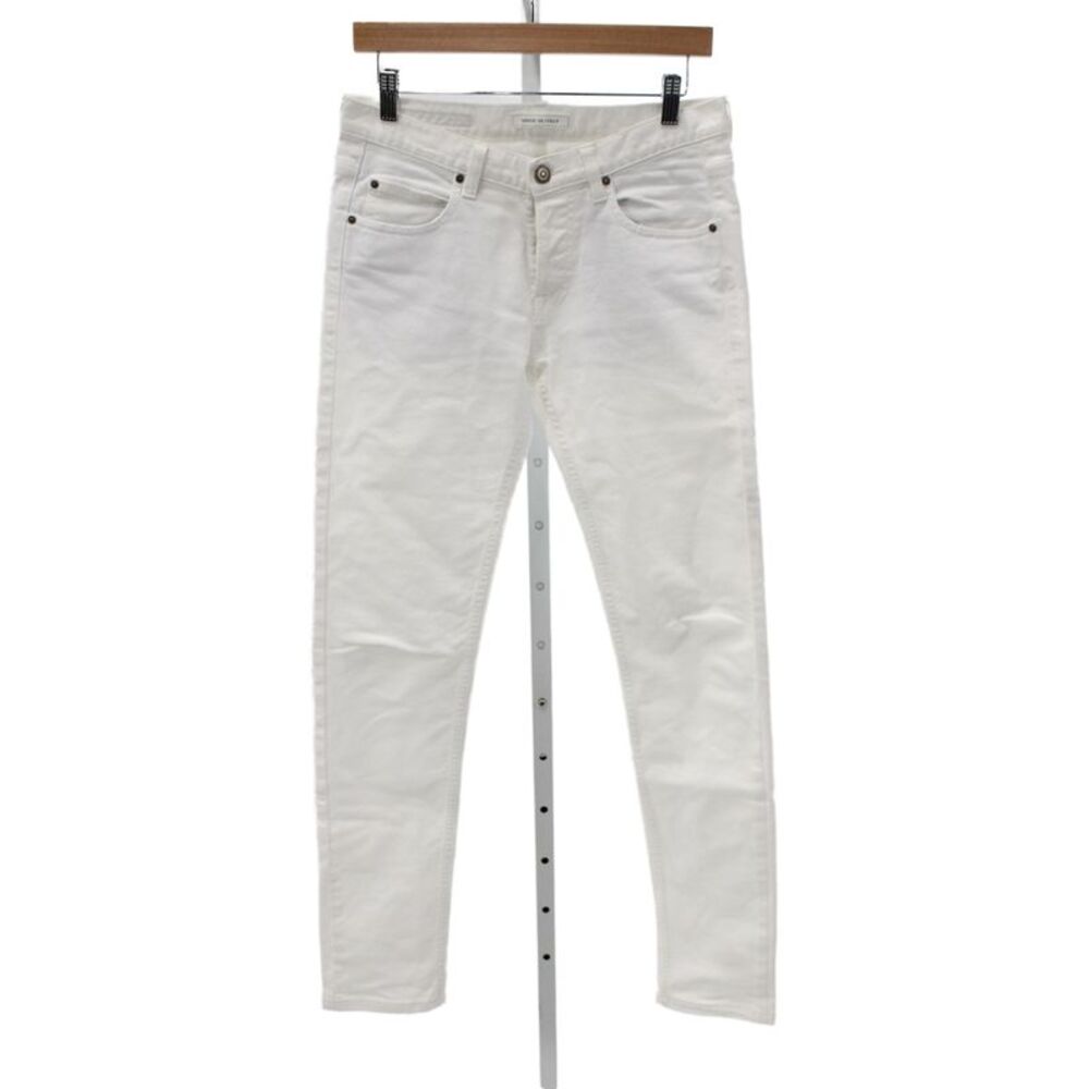 ELEVENTY Mens White Straight Jeans Cotton Blend Button Fly Size 30